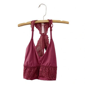 Victoria's Secret PINK Racerback Lace Bralette Magenta Bra